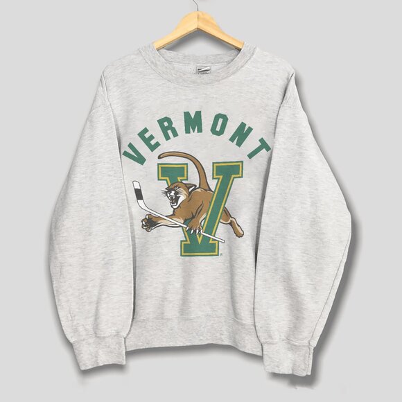 University Of Vermont Sweatshirt, UVM Vermont Catamounts Hockey Unisex Shirt Tee - Picture 1 of 2